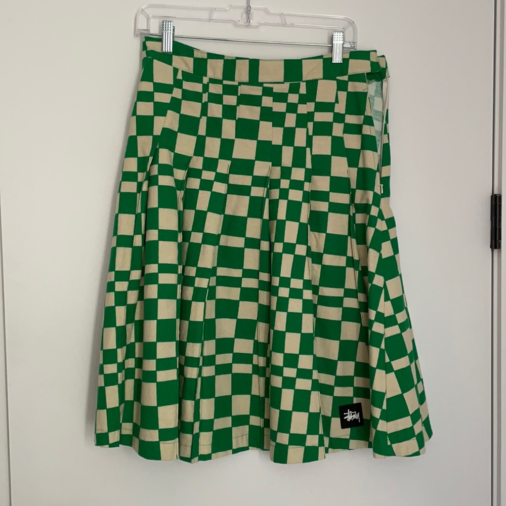Stussy Warped checkerboard pleated Sabi skirt - 7